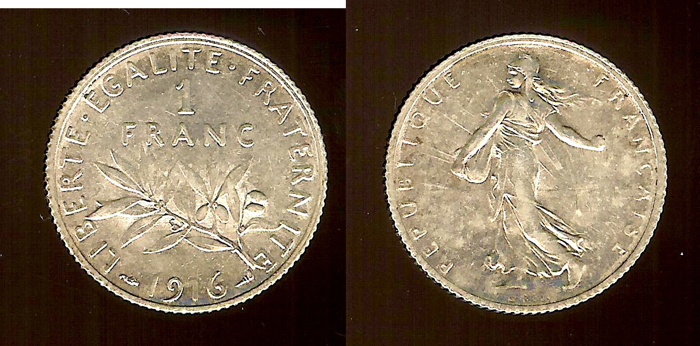 1 franc Semeuse 1916 Paris SPL
